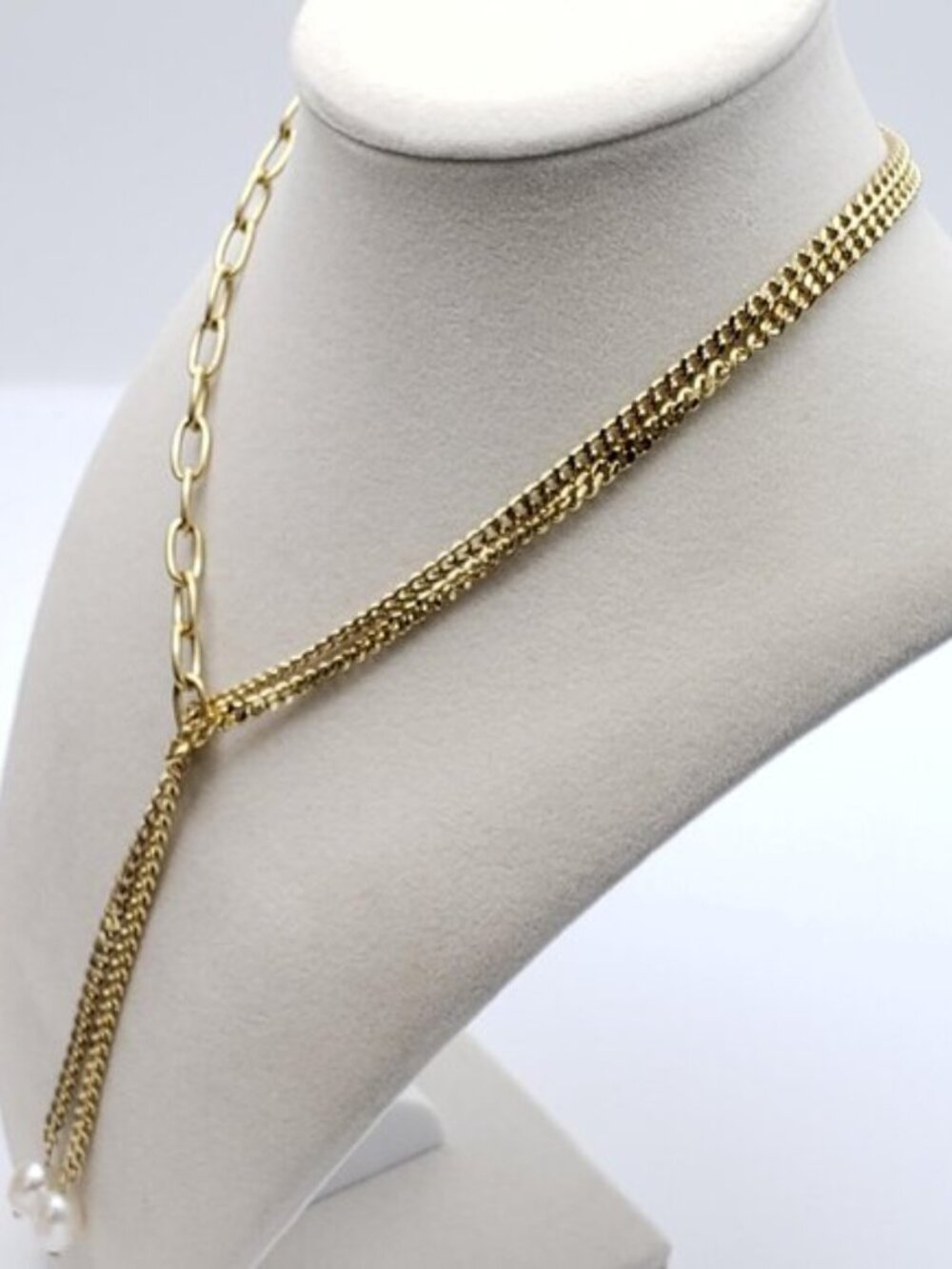 Stainless Steel Gold-Plated Necklace with Authentic Louis Vuitton Padlock - Picture 11 of 15